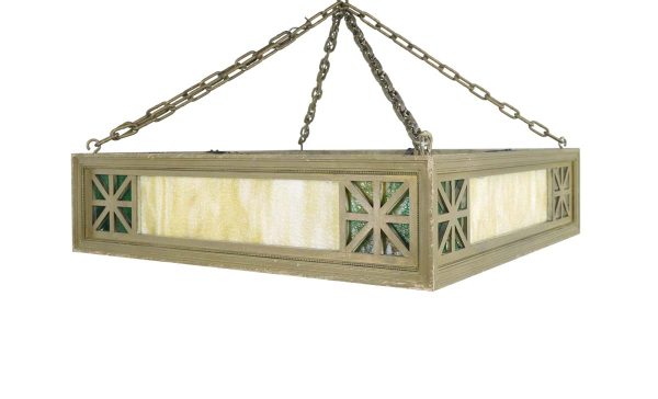 Down Lights - Vintage Prairie Style Wood & Stained Glass Louis Millet Pendant Light