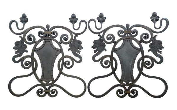 Famous Building Artifacts - Pair of The Plaza Hotel NYC Reclaimed Wrought Iron Panels