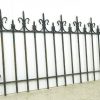 Railings & Posts - Reclaimed 70 in. Curled Spear Wrought Iron Black Fence Section