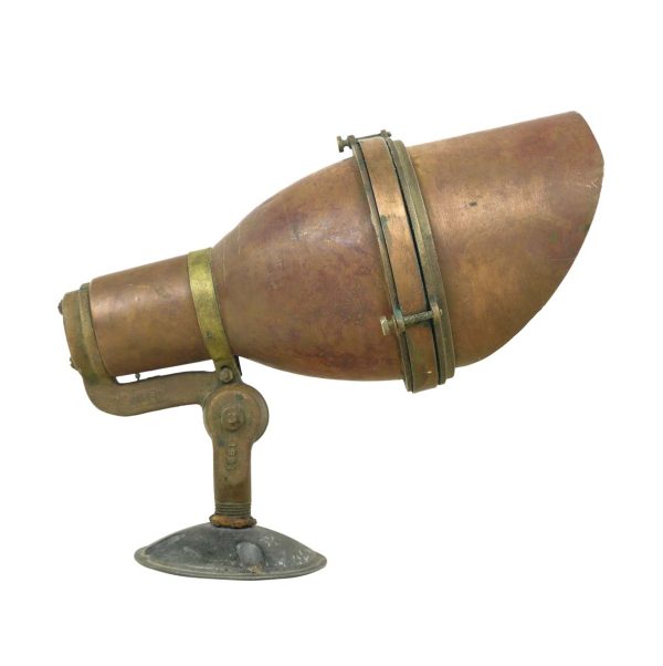 Industrial & Commercial - Reclaimed Mountable Copper & Brass Blue Lens Theater Spotlight