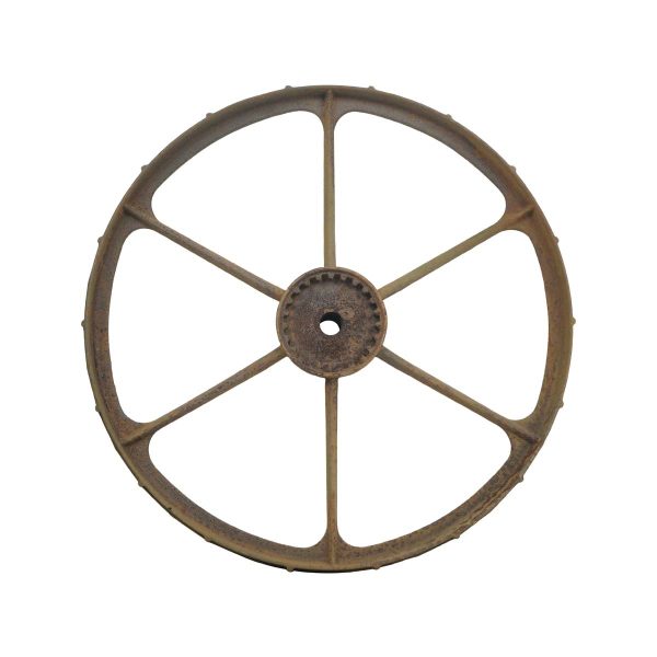 Industrial - Reclaimed 32 in. Cast Iron 6 Spoke Wagon Wheel