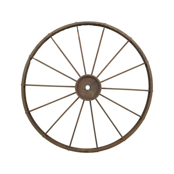 Industrial - Reclaimed 40.5 in. Cast Iron 14 Spoke Wagon Wheel