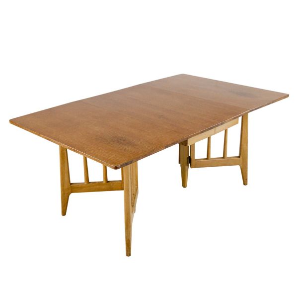 Kitchen & Dining - Restored Mid Century Drop Leaf Storage Dining Table