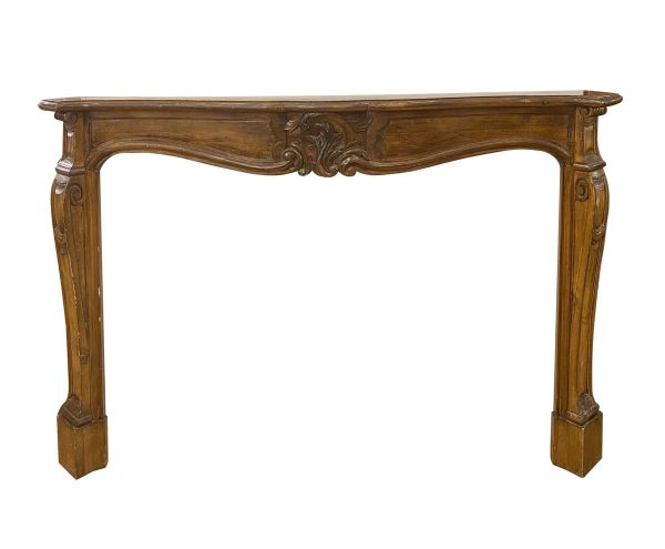 Mantels - Reclaimed Louis XV Style Dark Stained Wood Mantel