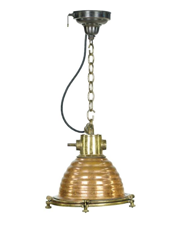 Nautical Lighting - Nautical Copper & Brass Wiska Beehive Spotlight Pendant Light