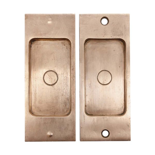 Pocket Door Hardware - Pair of Vintage Classic 5 in. Polished Brass Pocket Door Pulls