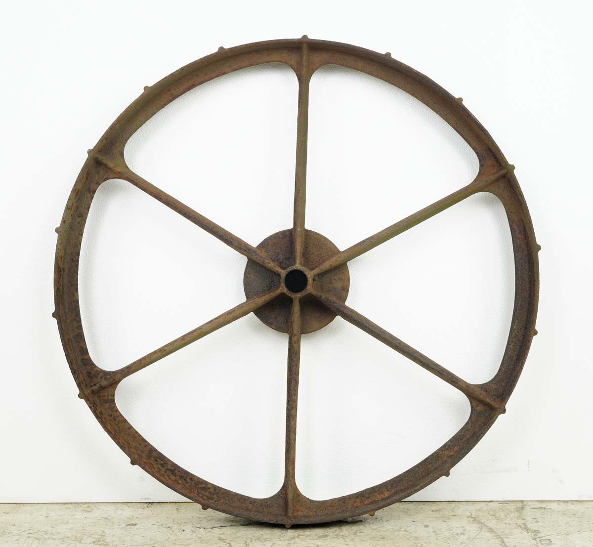 Large Antique Metal Tractor Wheel