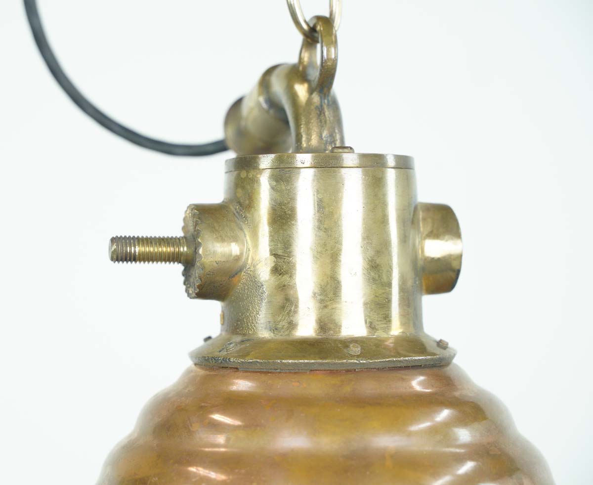 Copper and Brass Large Wiska Beehive Pendant
