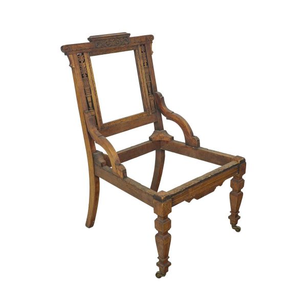 Seating - Antique Victorian Carved Walnut Rotary Arm Chair