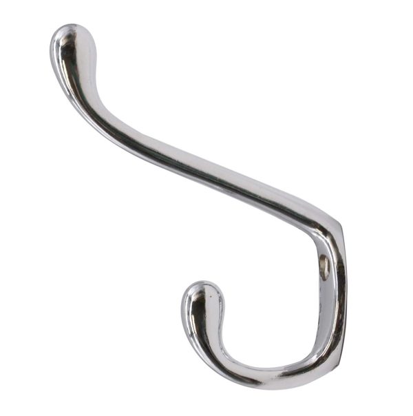 Single Hooks - Modern Double Arm Chrome Plated Brass Wall Hook