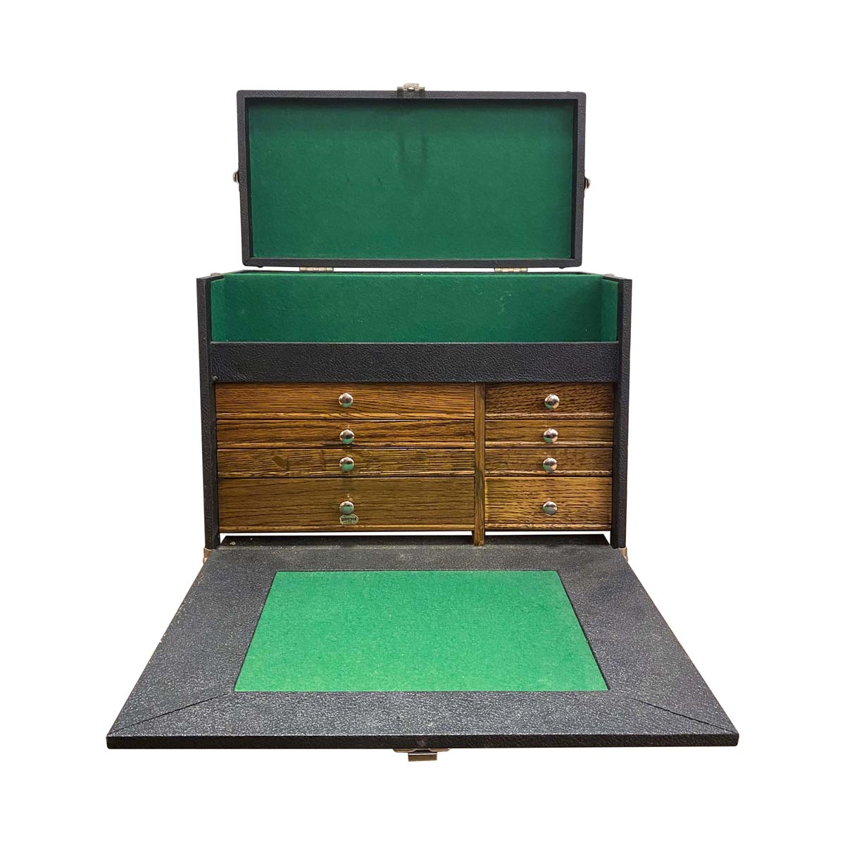 Vintage Kennedy Kits Green Metal Tool Box Machinist 