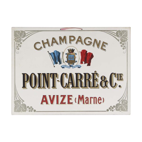 Vintage Signs - European Cardboard Champagne Point Carre & C. Sign