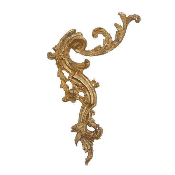 Applique - Gold Gilt Floral Left Corner Brass Applique Embellishment