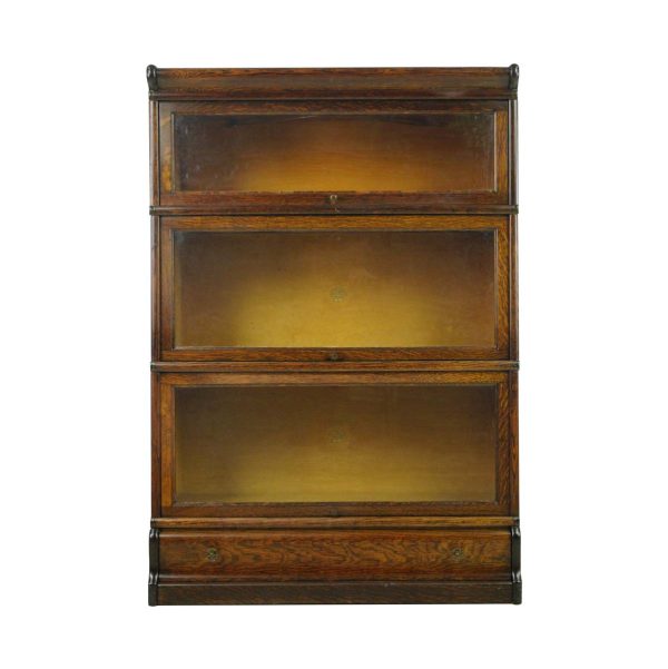 Bookcases - Antique 1910s Restored Macey Oak 3 Section Barrister Bookcase