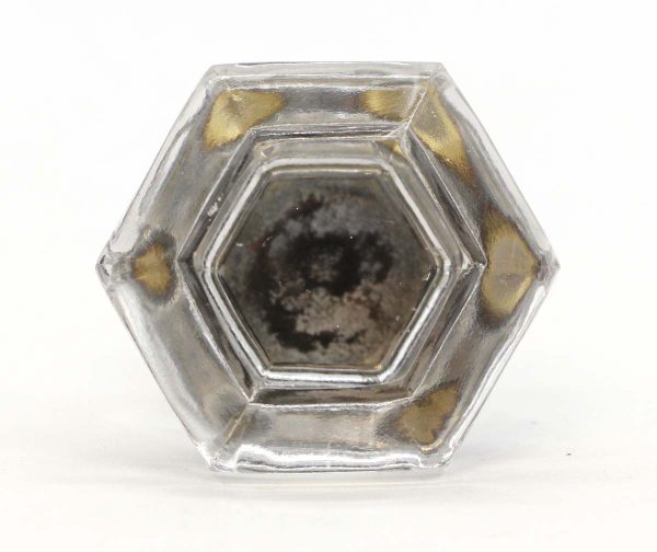 Cabinet & Furniture Knobs - Antique 2 in. Hexagon Clear Glass Drawer Cabinet Knob