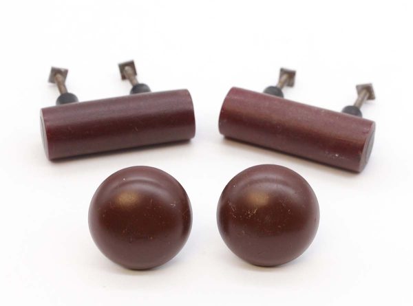 Cabinet & Furniture Knobs - European Burgundy Italian Made Bakelite Drawer Pull Set