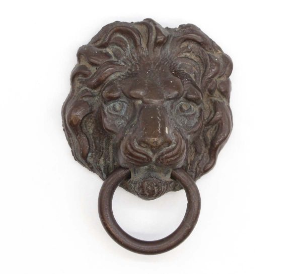 Cabinet & Furniture Pulls - Antique Cast Bronze Lion Head Door Furniture Ring Pull