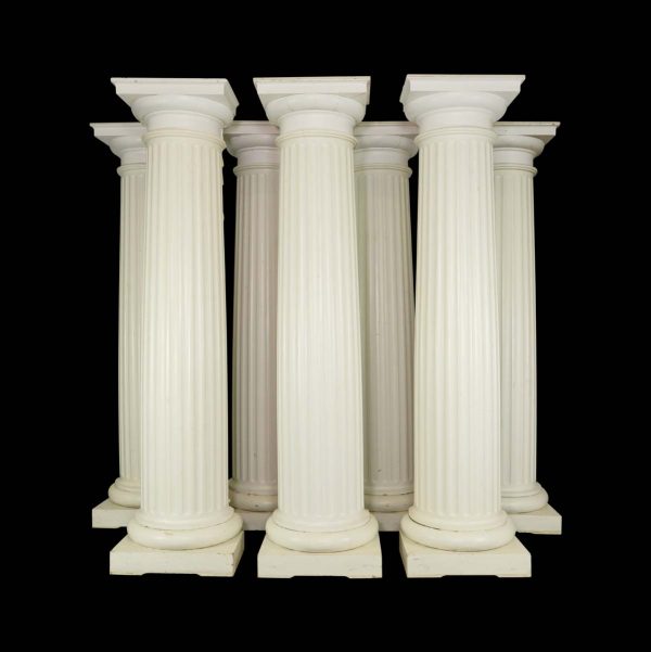 Columns & Pilasters - Reclaimed 8 foot Painted White Wood Pilaster Column Set