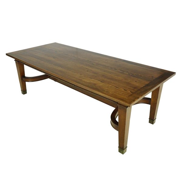 Commercial Furniture - Vintage 8 ft Chestnut Top Oak Base Library Desk Table