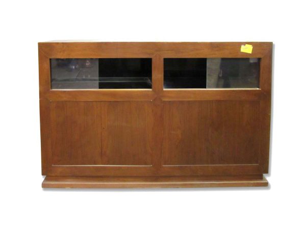 Commercial Furniture - Vintage Weldwood Plywood Glass Shelves Showcase