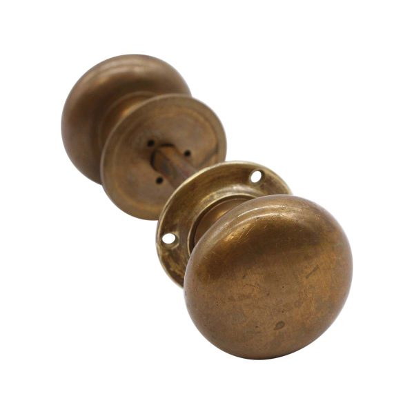 Door Knob Sets - Vintage Classic Plain Cast Brass Passage Door Knob Set