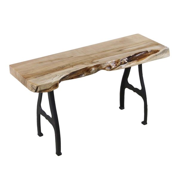 Farm Tables - Handcrafted 34 in. Live Edge Maple Cast Iron Legs Bench