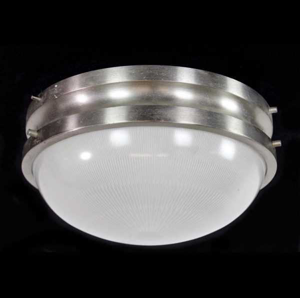 Flush & Semi Flush Mounts - European Mid Century Aluminum & Glass Italian Flush Ceiling Light