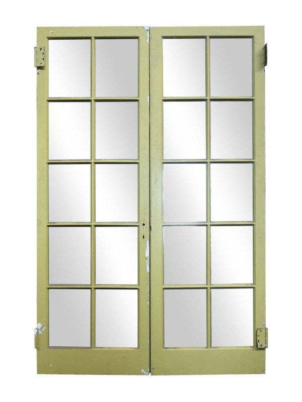 French Doors - Vintage Mirrored French 10 Lite Double Doors 82.5 x 54.125