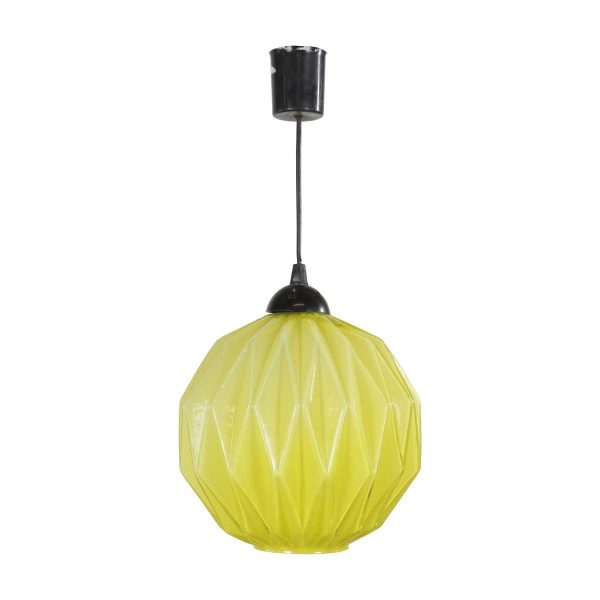 Globes - European Mid Century Yellow Geometric Glass Pendant Light