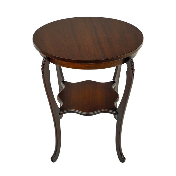 Living Room - Traditional Round Mahogany Wood End Side Table