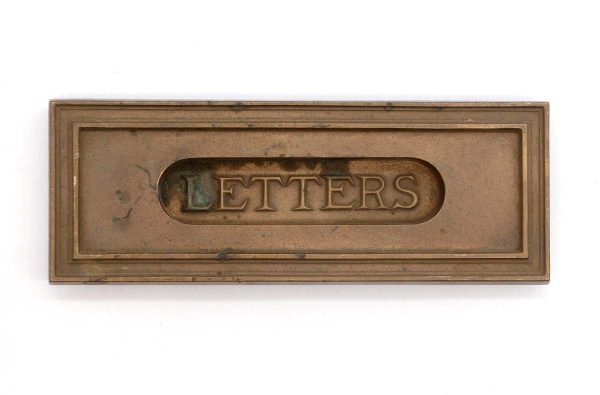 Mail Hardware - Vintage Classic 8 in. Rectangle Corbin Cast Brass Letters Mail Slot