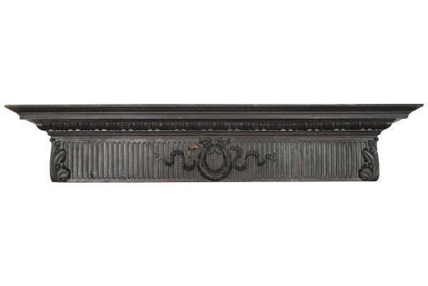 Moldings - Reclaimed 56 in. Victorian Carved Dark Tone Wood Door Header