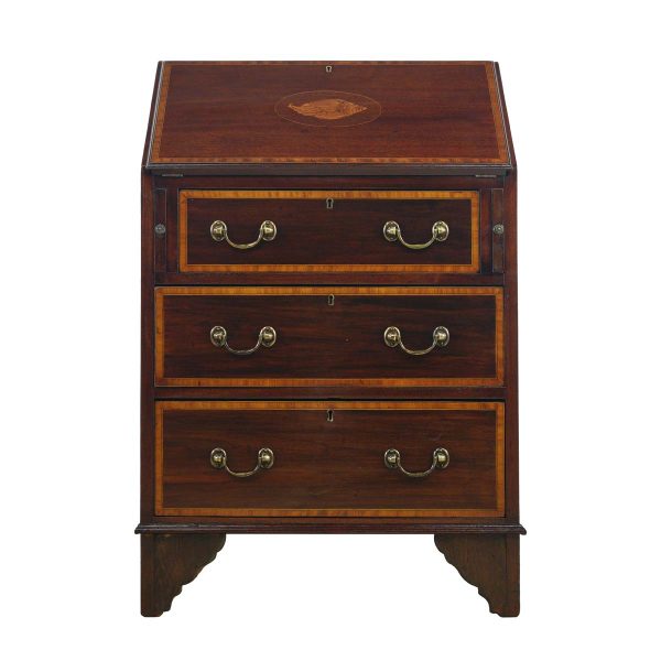 Office Furniture - 1910 Edwardian Inlaid Mahogany Secretary Desk