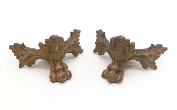 Other Cabinet Hardware - Pair of Vintage Ornate Brass 1.75 in. Furniture Claw Feet