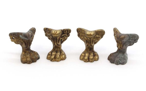 Other Cabinet Hardware - Set of 4 Vintage Ornate 1.25 in. H Brass Furniture Claw Feet