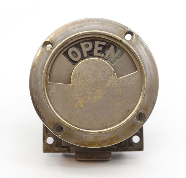 Other Hardware - Reclaimed Nickel Plated Brass Bathroom Door Occupancy Indicator