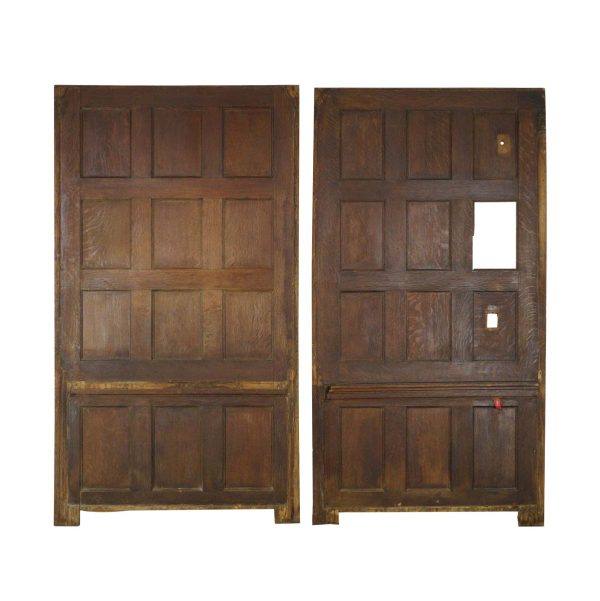 Paneled Rooms & Wainscoting - Pair of Reclaimed 98 in. Tiger Oak 12 Pane Wall Panels