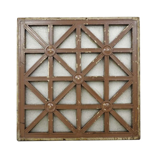 Reclaimed Windows - Antique Beaux Art Style Snowflake Glass Pine Window