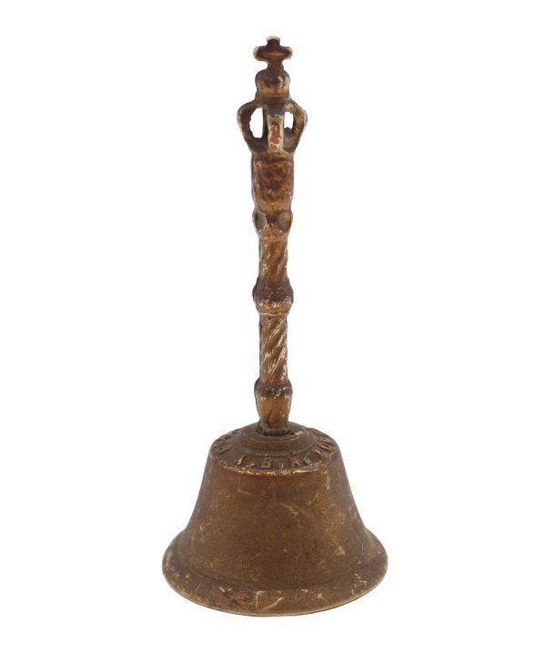 Religious Antiques - Vintage Cross Crown Religious Church Brass Hand Bell