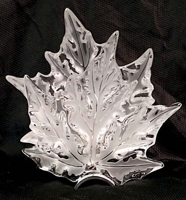 Sconces & Wall Lighting - 1950s Mid Century Modern Lalique France Clear Glass Leaf Wall Sconce