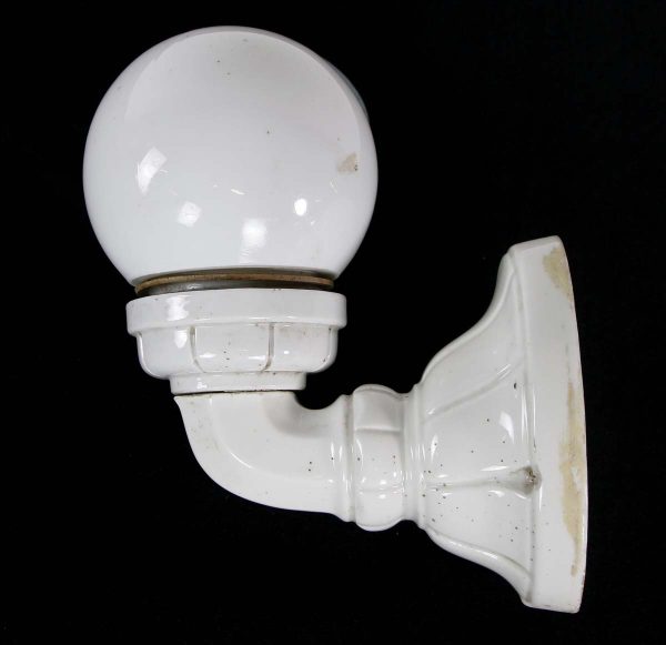 Sconces & Wall Lighting - European All White Glass Spherical Globe Porcelain Wall Sconce