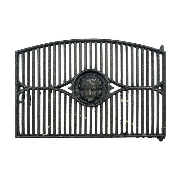 Screens & Covers - Antique Figural Center Black Cast Iron Fireplace Cover