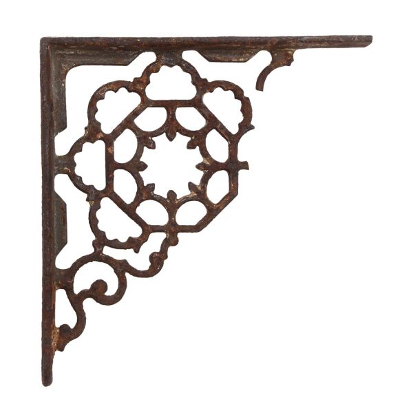 Shelf & Sign Brackets - Antique Black Cast Iron Cut Out Victorian Shelf Bracket