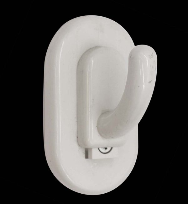 Single Hooks - European 1970s Mid Century Cream Plastic Single Arm Wall Hook