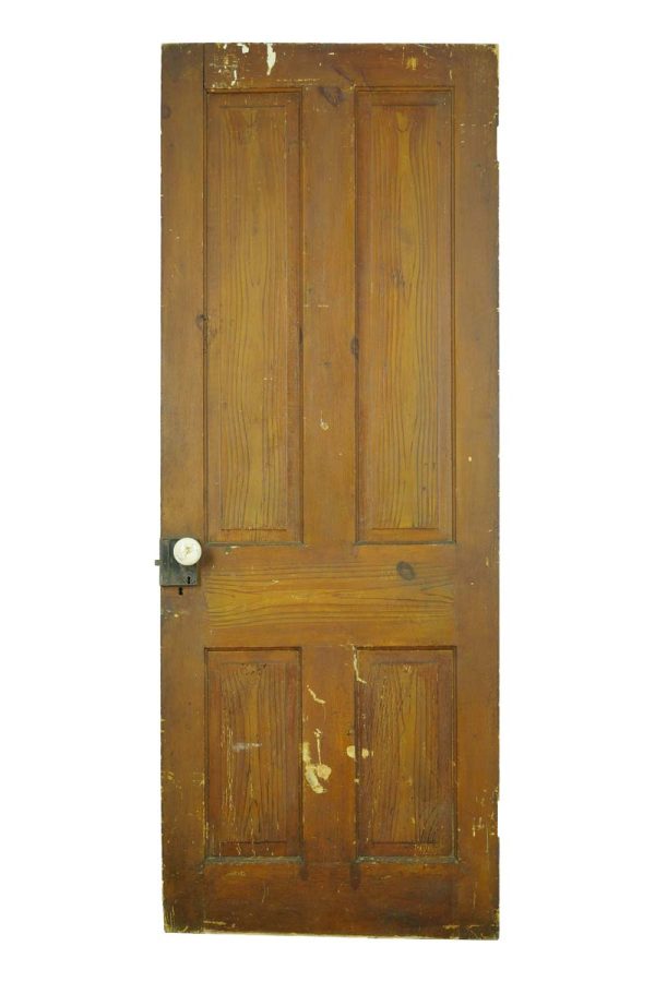 Standard Doors - Antique 4 Pane Dark Tone Wood Pine Passage Door