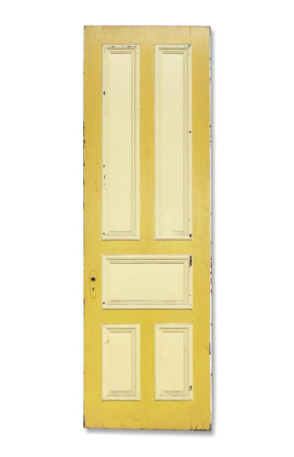 Standard Doors - Antique 5 Pane Yellow & White Wood Passage Door 94.5 x 29.875