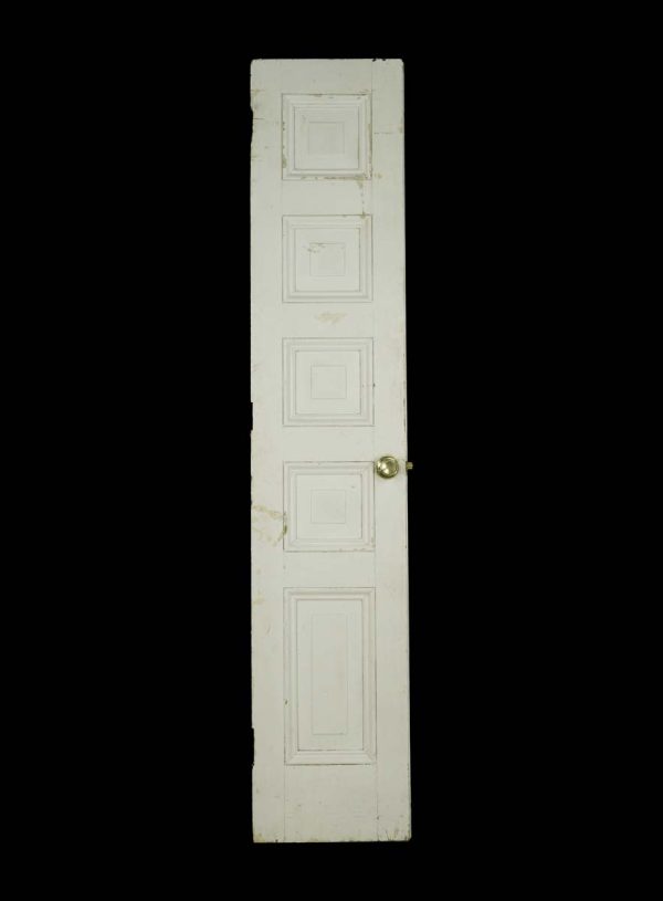 Standard Doors - Vintage 5 Pane White Painted Pine Narrow Passage Door 88 x 17.625