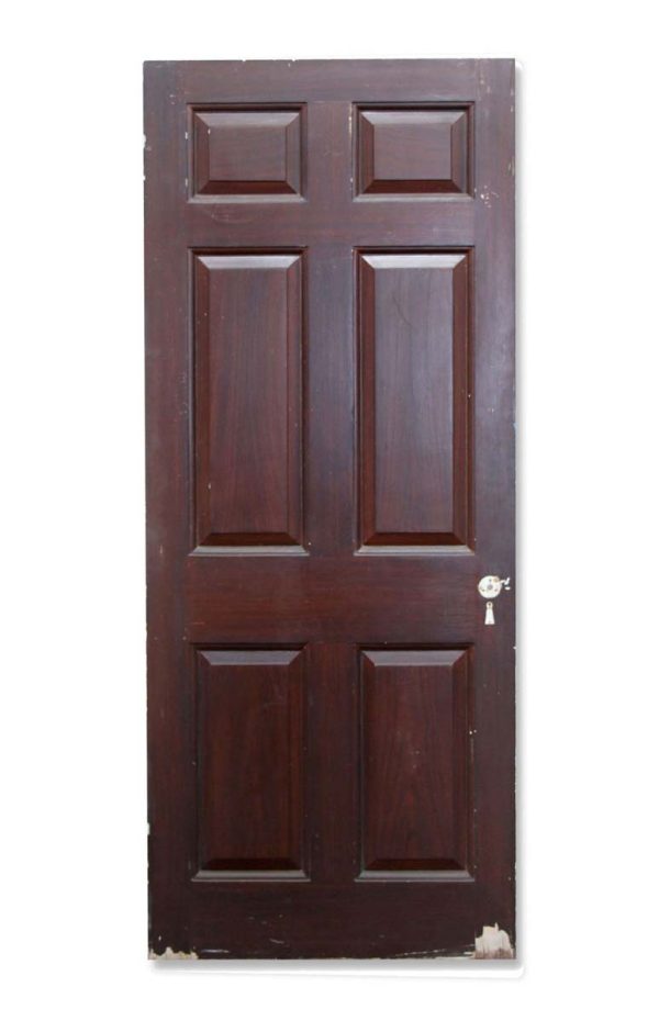 Standard Doors - Vintage 6 Pane Dark Tone Wood Passage Door 82.75 x 33.875