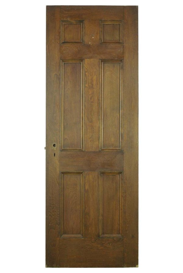 Standard Doors - Vintage 6 Pane Dark Tone Wood Pine Passage Door 78.75 x 28