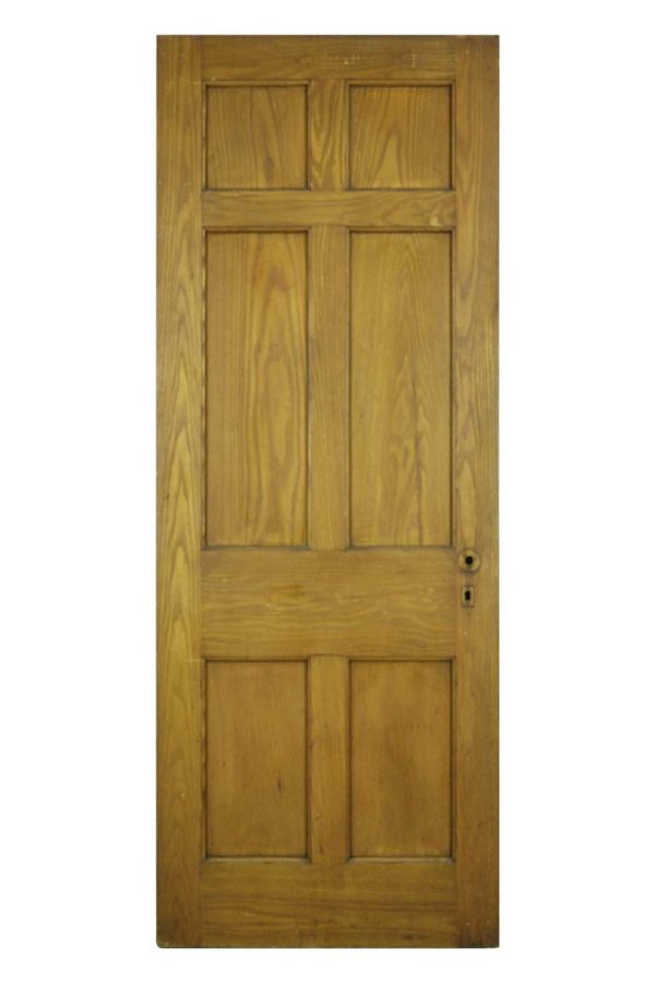 Standard Doors - Vintage 6 Panel Medium Tone Wood Pine Passage Door 78 x 30